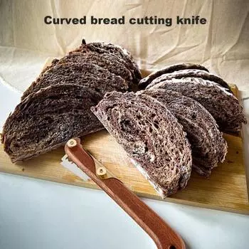 Резак для хлеба с 5 лезвиями из нержавеющей стали, резная деревянная ручка, инструмент для резки хлеба на закваске, кухонные принадлежности для выпечки коричневый