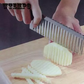 Резак для картофеля фри из нержавеющей стали, нож для резки картофеля с волнистыми краями, кухонный гаджет, овощечистка, фрукты, картофелечистка, инструменты для приготовления пищи