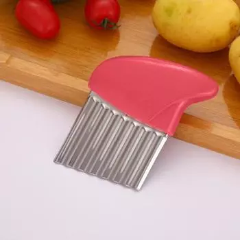 Резак для картофеля из нержавеющей стали, овощерезка для картофеля фри, противоскользящая ручка, легко чистится, инструмент для резки помидоров и огурцов для кухни, домашнего ресторана жёлтый