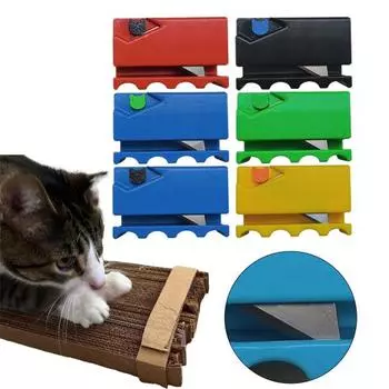 Резак для картона для кошачьих когтеточек, самодельная кошачья когтеточка, инструмент для снятия ворса с картона, ручная машина для резки картона для любителей кошек синий/чёрный