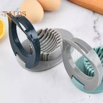 Резак для клубники, высокая твердость, дизайн канавки, пластик, полезные мягкие фрукты, резак для вареных яиц для ресторана темно-синий