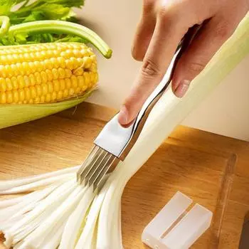 Резак для лука, измельчитель с щеткой-оболочкой, 6 лезвий для быстрого измельчения овощей, инструмент для картофеля, имбиря, многофункциональный кухонный гаджет 1 Set