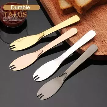 Резак для масла с гладкими краями, пилообразный дизайн, нержавеющая сталь, отличный резак для масла 3 в 1, зубчатая вилка для хлеба, товары для дома серебряный