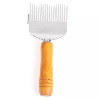 Резак для меда, скребок, вилка для вскрытия меда, деревянная ручка, инструменты для пчеловодства 17*7cm серебряный