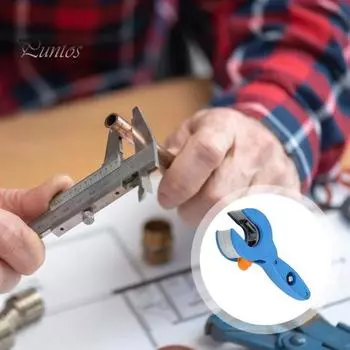 Резак для медных труб с острым прочным лезвием, регулируемой конструкцией, многоцелевой, для работы одной рукой, сверхпрочный, быстрый инструмент для резки труб синий