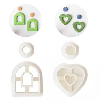 Резак для мягкой керамики из полимерной глины, гончарные изделия своими руками, французские серьги, геометрические штампы для резки сережек, ювелирных изделий, подвесок, изготовление 38