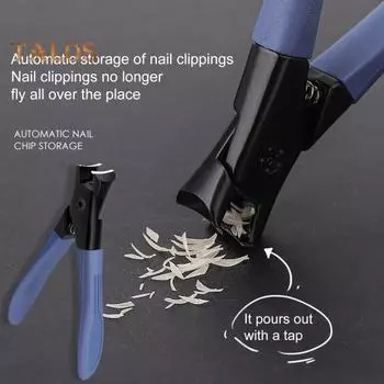 Резак для ногтей с широким открытием челюсти, легкий педикюр, профессиональная машинка для стрижки ногтей с большим пальцем на ногах, домашний маникюр синий