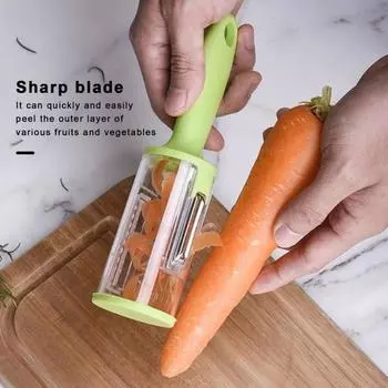 Резак для очистки овощей, рыбочистка, многофункциональная нержавеющая сталь с эргономичной ручкой, безопасная в использовании машина для очистки контейнеров синий