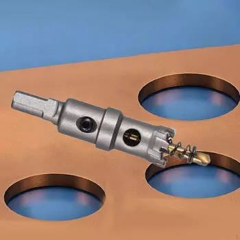 Резак для отверстий Сверло с насадкой для кольцевой пилы Вырезает пилотные отверстия для стали, аккумуляторный L 9.9cm Dia 2cm