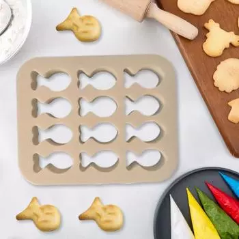 Резак для печенья, мини-форма для печенья в форме рыбы, многоразовая форма для выпечки, простая в использовании форма для приготовления закусок для дома хаки
