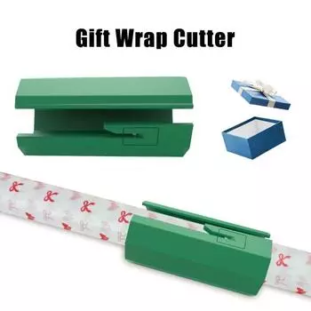 Резак для подарочной упаковки, сменный дизайн, встроенное стальное лезвие, режущий инструмент, резак для упаковочной бумаги зелёный