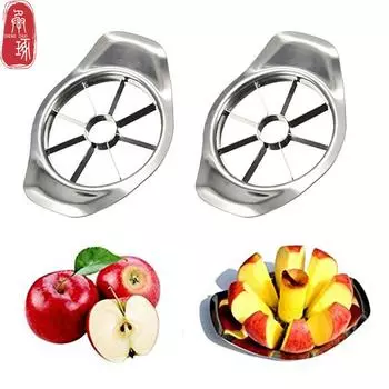 Резак для яблок из нержавеющей стали, резак для яблок, резак для овощей, фруктов, нарезка для кухонных гаджетов, аксессуары, легкая нарезка для яблок 1pcs серебряный