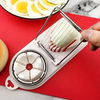 Резак для яиц 3-в-1 с подвесным отверстием, пищевой класс, не содержит BPA, съемная режущая проволока, измельчитель для вареных яиц, кухонные принадлежности розы красного