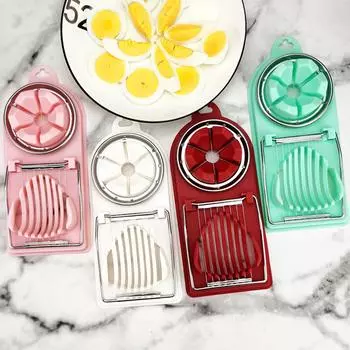 Резак для яиц 3-в-1 с подвесным отверстием, пищевой класс, не содержит BPA, съемная режущая проволока, измельчитель для вареных яиц, кухонные принадлежности белый