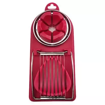 Резак для яиц 3-в-1 с подвесным отверстием, пищевой класс, не содержит BPA, съемная режущая проволока, измельчитель для вареных яиц, кухонные принадлежности розы красного