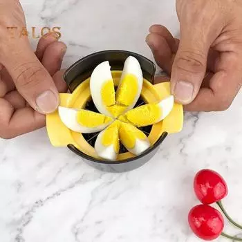 Резак для яиц, экономящий трудозатраты, пластиковый креативный 3-в-1, металлическая проволока, мини-яйцерезка, кухонные инструменты для дома разноцветный