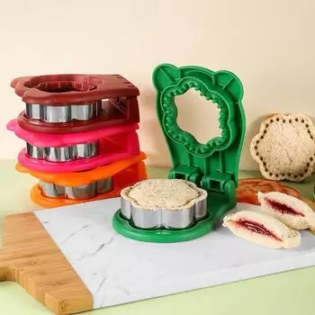 Резак для сэндвичей и герметик Сэндвичница в форме цветка, простой в использовании инструмент для формирования сэндвичей своими руками для печенья, блинов зелёный