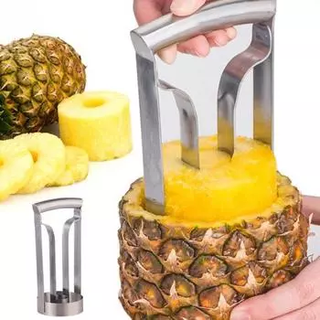 Резак для сердцевины ананаса из нержавеющей стали, простой в использовании ручной инструмент для удаления сердцевины фруктов, товары для дома M серебряный
