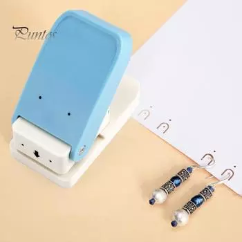 Резак для сережек Дырокол с двумя отверстиями для поделок своими руками Портативный инструмент для дизайна сережек Простота в использовании Изготовление открыток для скрапбукинга Бумажные поделки синий