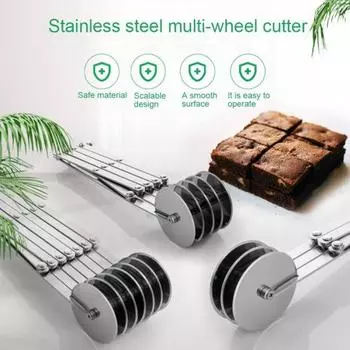 Резак для теста из нержавеющей стали 37748, колеса, роликовый нож для выпечки макарон, инструмент для выпечки 3 wheels