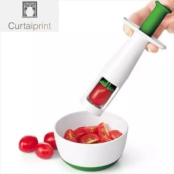 Резак для томатов, инструменты для винограда, разделитель фруктового салата, артефакт для малышей, маленькие кухонные аксессуары, гаджет для резки зелёный
