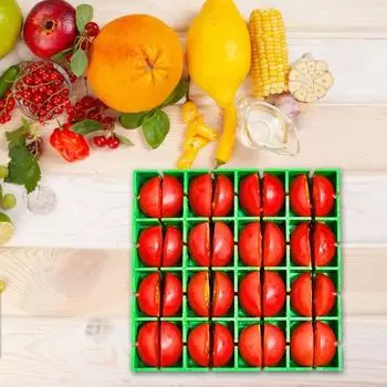Резак для винограда, слайсер для томатов, инструмент для нарезки фруктов для вишни, винограда, клубники, простой в использовании кухонный гаджет для салатов, закусок, пиццы зелёный