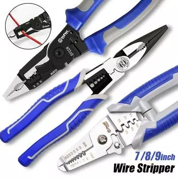 Резак для зачистки проводов, щипцы, многофункциональные плоскогубцы, клещи для зачистки кабеля, зажим 6 в 1, зажимной инструмент для электриков, ремонт, ручной инструмент 7 inch