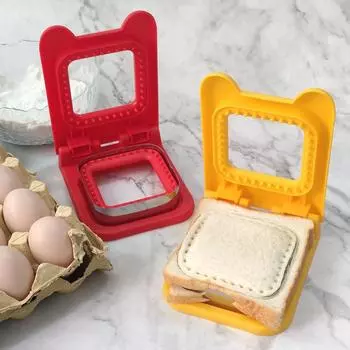 Резак и герметик для сэндвичей, флип-инструмент для резки сэндвичей для детей, лезвие из нержавеющей стали, форма для тостов и хлеба для сэндвичей красный