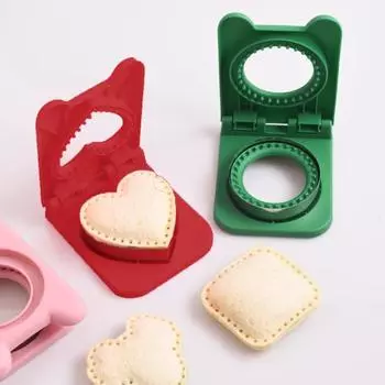 Резак и запечатывающее устройство 2-в-1 для приготовления квадратных и круглых сэндвичей для детских обедов, школьных ланч-боксов и ланч-боксов для бэнто Hearts