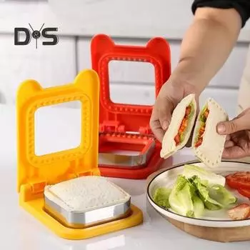 Резак и запечатывающее устройство 2-в-1 для приготовления квадратных и круглых сэндвичей для детских обедов, школьных ланч-боксов и ланч-боксов для бэнто Hearts