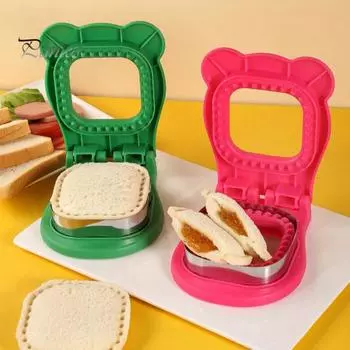 Резак и запечатывающее устройство для сэндвичей 2-в-1, круглый сэндвич-машина для школьных ланч-боксов и бэнто-боксов для мальчиков и девочек серый