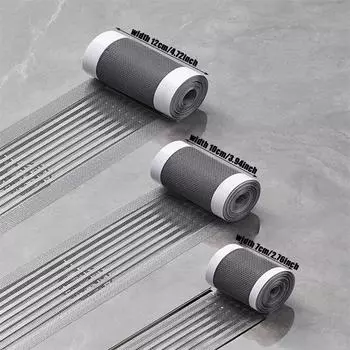 Резаный слив для душа, ловушка для волос, самоклеящиеся наклейки, одноразовая сетка, фильтр для волос для ванной комнаты, кухонной раковины 7cm*5m серый