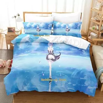 ReZERO -Starting Life in Another World Bedding Set Single Twin Full Queen King Size Bed Set Adult Bedroom Duvetcover Sets 70x133cm 2pcs