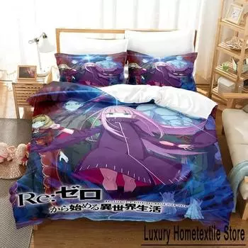 ReZERO -Starting Life in Another World Bedding Set Single Twin Full Queen King Size Bed Set Adult Bedroom Duvet cover Sets 70x133cm 2pcs