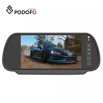 Резервная автомобильная камера Podofo, система монитора с зеркалом заднего вида, 7-дюймовая зеркальная камера 1080P с ночным видением для автомобилей, грузовиков
