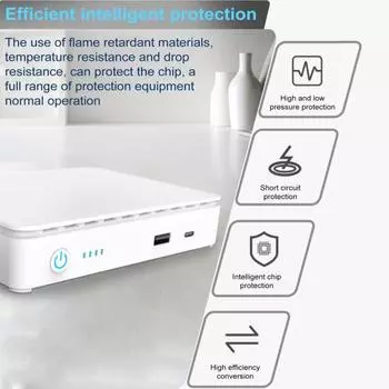 Резервный источник бесперебойного питания Power Bank Широкий диапазон входного напряжения Plug-and-Play Интерфейс POE Огнестойкий Защита от перегрузки 10400mAh US Plug