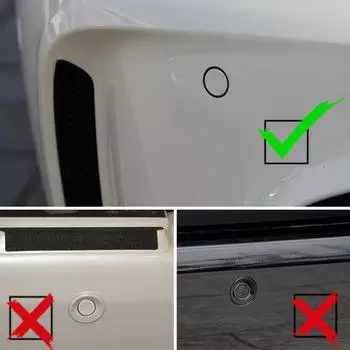 Резервный радар Plane 4 Задний датчик Parktron для бампера Регулируемая глубина 16,5 мм Датчик парковки для помощи системе расстояния бампера чёрный