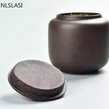 Резервуар для хранения чая с фиолетовым песком и герметичной крышкой, влагостойкий резервуар для хранения черного чая, чайные аксессуары, украшения для дома NLSLASI 11x12cm