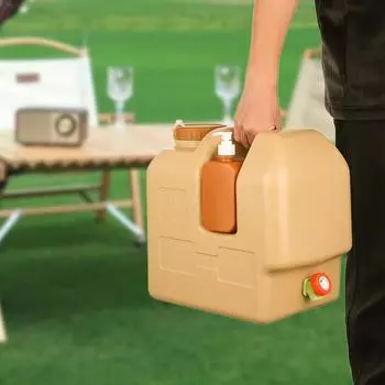 Резервуар для хранения воды с носиком и дозатором лосьона, портативный, без протечек, для походов жёлтый