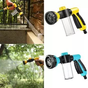 Режим распылителя 8-в-1. Опрыскиватель для душа для собак. Распылитель для садового шланга. Многофункциональный садовый дом. Портативные садовые шланги. Распылитель воды для мытья автомобиля. Пластик. синий