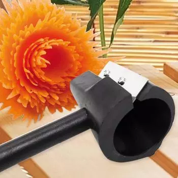 Режущая кромка для фруктов и овощей, строгальная пластина, декоративный инструмент для резьбы, креативная форма для резьбы по моркови и огурцу, кухонный небольшой инструмент One Size чёрный