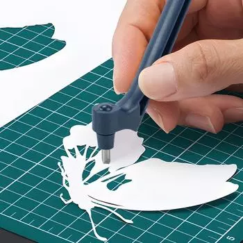 Режущие инструменты для поделок из бумаги с треугольной линейкой, вращающееся на 360 градусов лезвие Ремесленный нож Нержавеющая сталь Ремесленный нож Нож для хобби Художественный режущий инструмент 2pcs чёрный