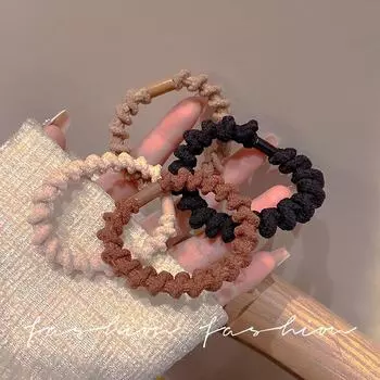 Резинка для волос 2024 года с высокой эластичностью: Прочный, простой стиль для женщин, идеально подходит для высоких хвостов F1075 чёрный