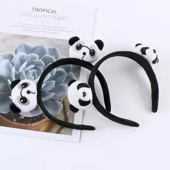 Резинка для волос 3D голова животного кукла панда резинки для волос женские аксессуары для волос корейский стиль плюшевые волосы Little Panda Hair Clip