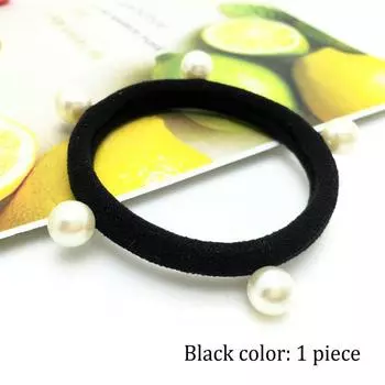 Резинка для волос эластичная с имитацией жемчуга Скранчи Женские Девичьи Держатель для хвостика Аксессуары для волос Резинки для волос Головной убор Повязки на голову