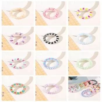 Резинка для волос эластичный спиральный шнур кольцо для волос веревка для волос многоцветный телефонный провод эластичная резинка для волос для женщин розовый/синий