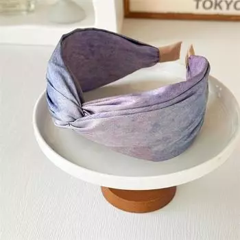 Резинка для волос Bohemia с цветным принтом для женщин, элегантная широкая повязка для волос, мягкие повязки на голову, резинки для волос для женщин, аксессуары для волос для вечеринок, обручи для волос фиолетовый