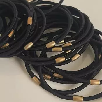 Резинка для волос Chao из высокоэластичной черной ткани с корейской металлической пряжкой