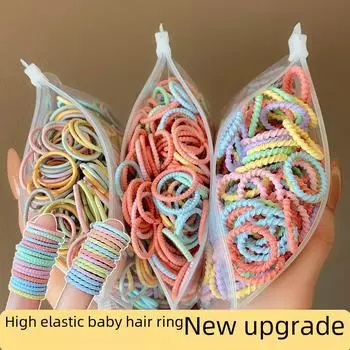 Резинка для волос из плюша с высокой эластичностью для детей - мягкая, маленькая резинка 100 pieces