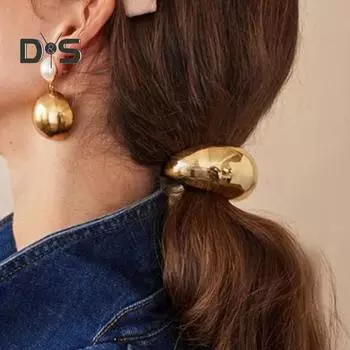 Резинка для волос из сплава с бантом и геометрическим узором, эластичная лента, не раздражающая кожу головы, высокоэластичная резинка для хвоста, аксессуары для волос I